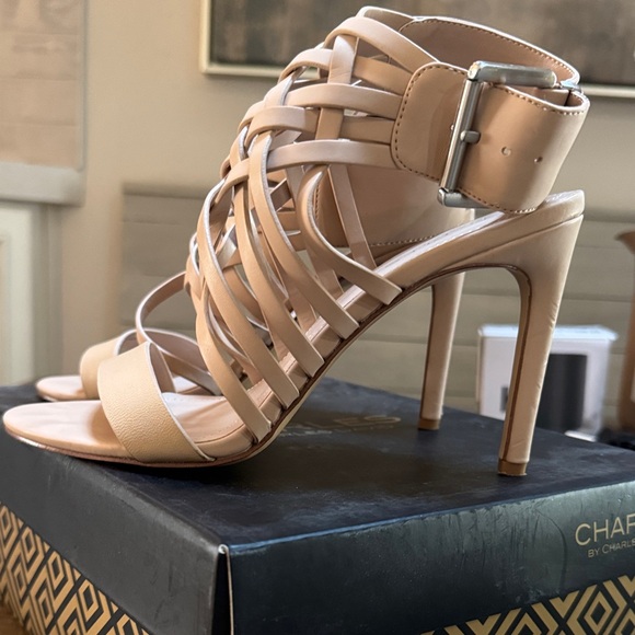 Charles David Beige Strappy Heels - Picture 1 of 4